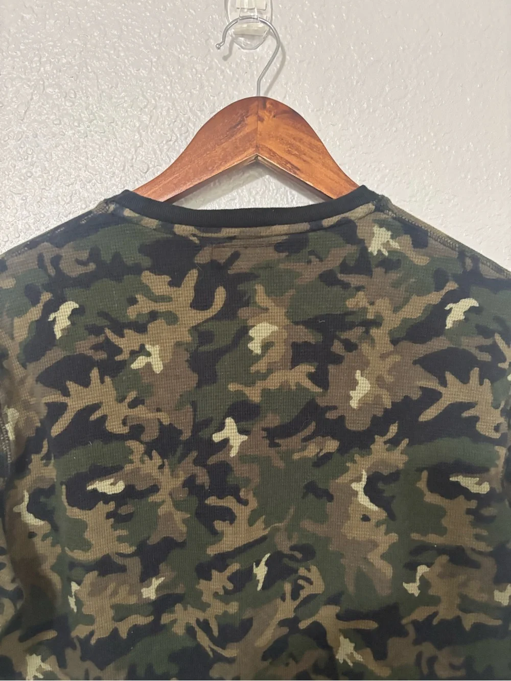 Polo by Ralph Lauren Men’s Camo Waffle Knit Thermal Long Sleeve Crew Shirt